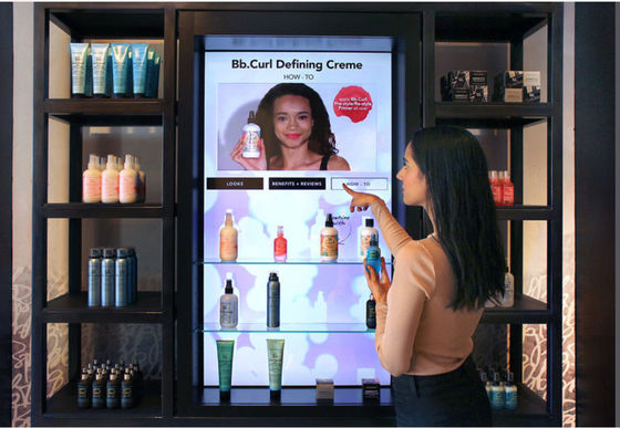Giày / Túi Tương tác Video màn hình LCD Màn hình Màu đen cho cửa hàng Hiệu suất cao